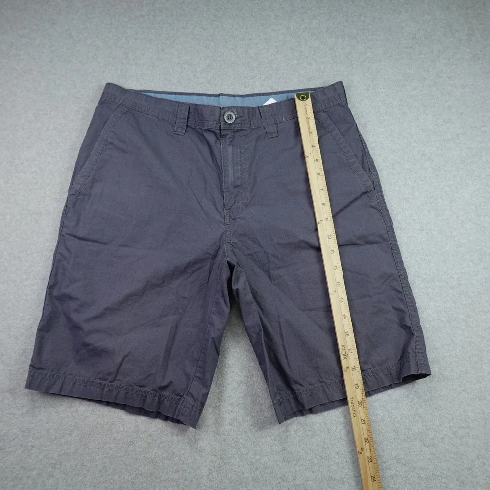 Columbia Shorts Mens 34 Blue Chino Casual Flat Front Cotton Outdoor